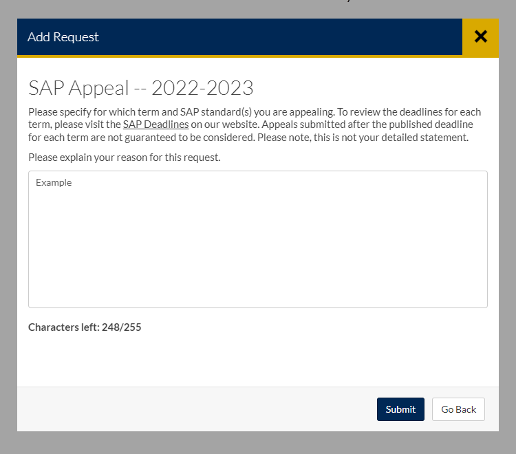 SAP Appeal Instructions Financial Aid and Scholarships